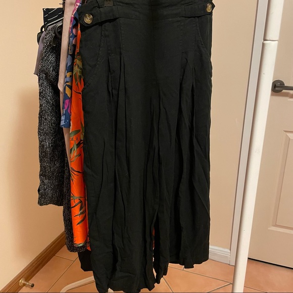 Cotton On Linen Style Black Wide-Leg Pants - size 10 - Picture 2 of 7